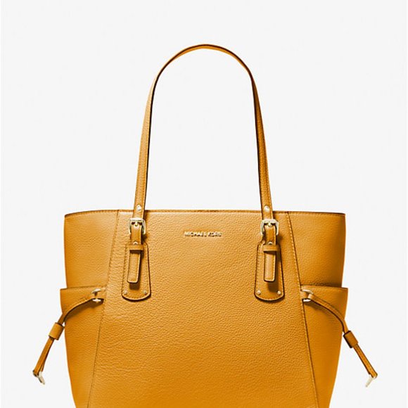 AUTHENTIC MICHAEL MICHAEL KORS Voyager Small Pebbled Leather Tote Bag - Picture 2 of 3